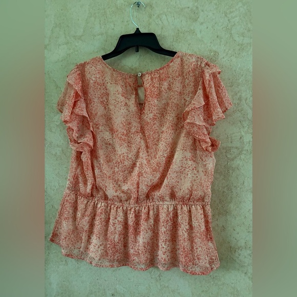 Simply Vera Vera Wang Coral Ruffle Blouse - Picture 3 of 4
